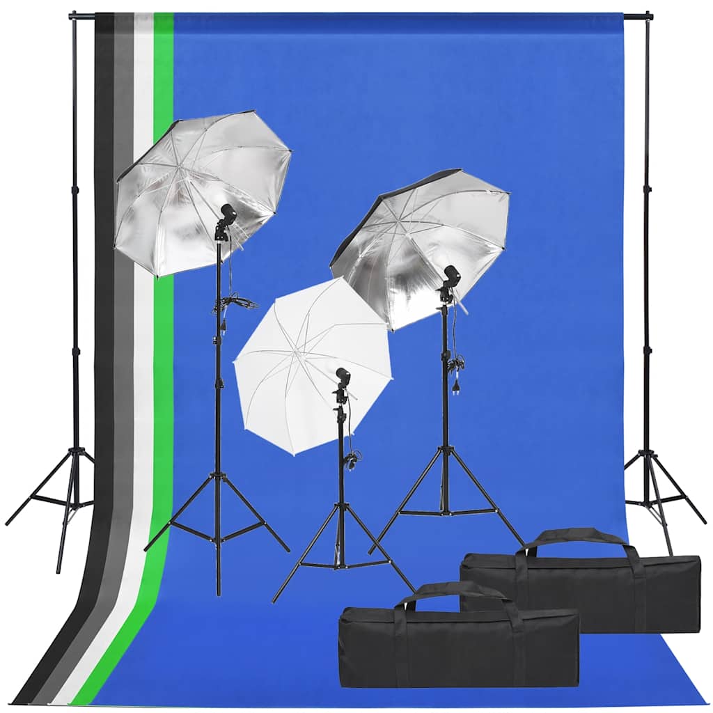 Vidaxl Photo Studio Set mit Beleuchtungsset und Hintergrund