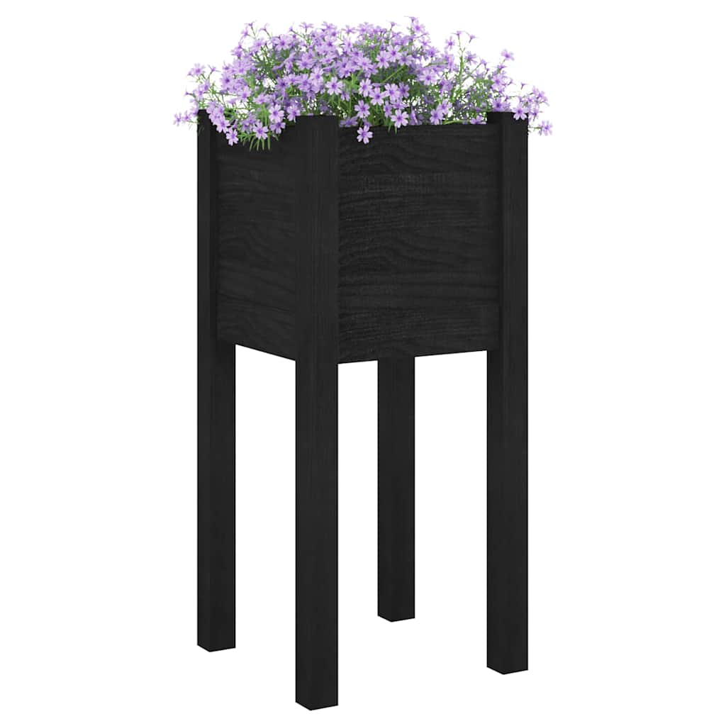 VIDAXL -Pflanzer 2 PCs 31x31x70 cm Festkiefer schwarz