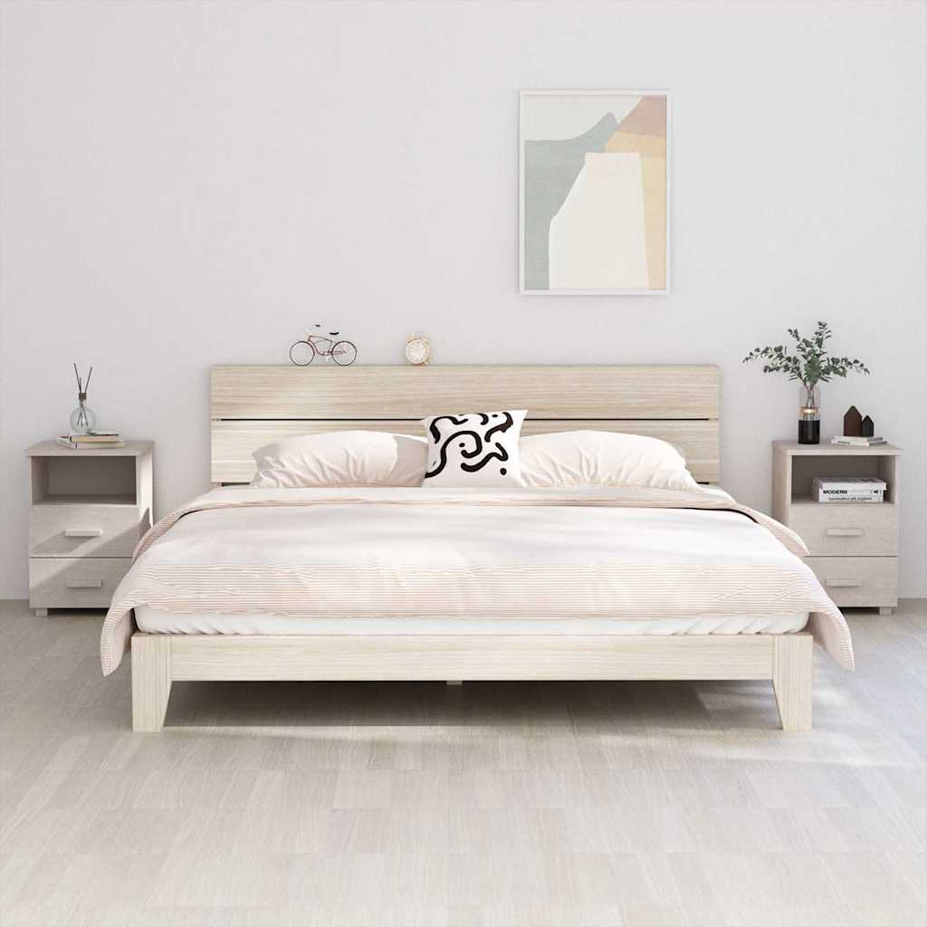 Vidaxl nachtkastjes hamar 2 st 40x35x62 cm massief grenenhout wit