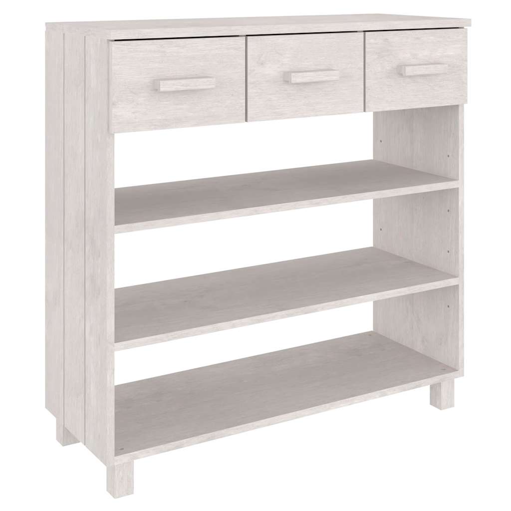 Vidaxl wandtafel hamar 90x35x90 cm massief grenenhout wit