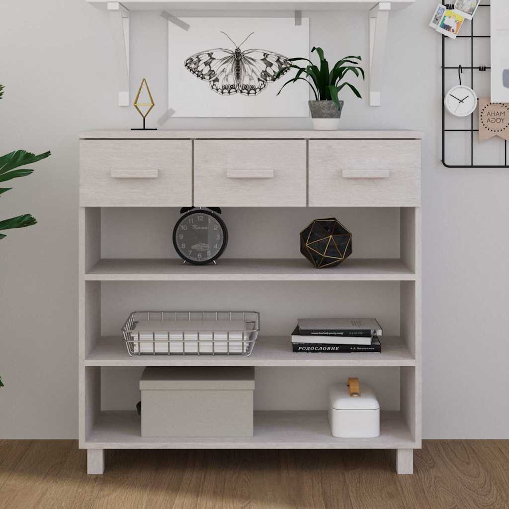Vidaxl wandtafel hamar 90x35x90 cm massief grenenhout wit