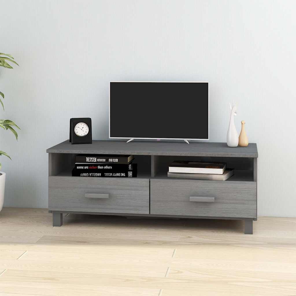 Vidaxl tv-meubel hamar 106x40x40 cm massief grenenhout donkergrijs