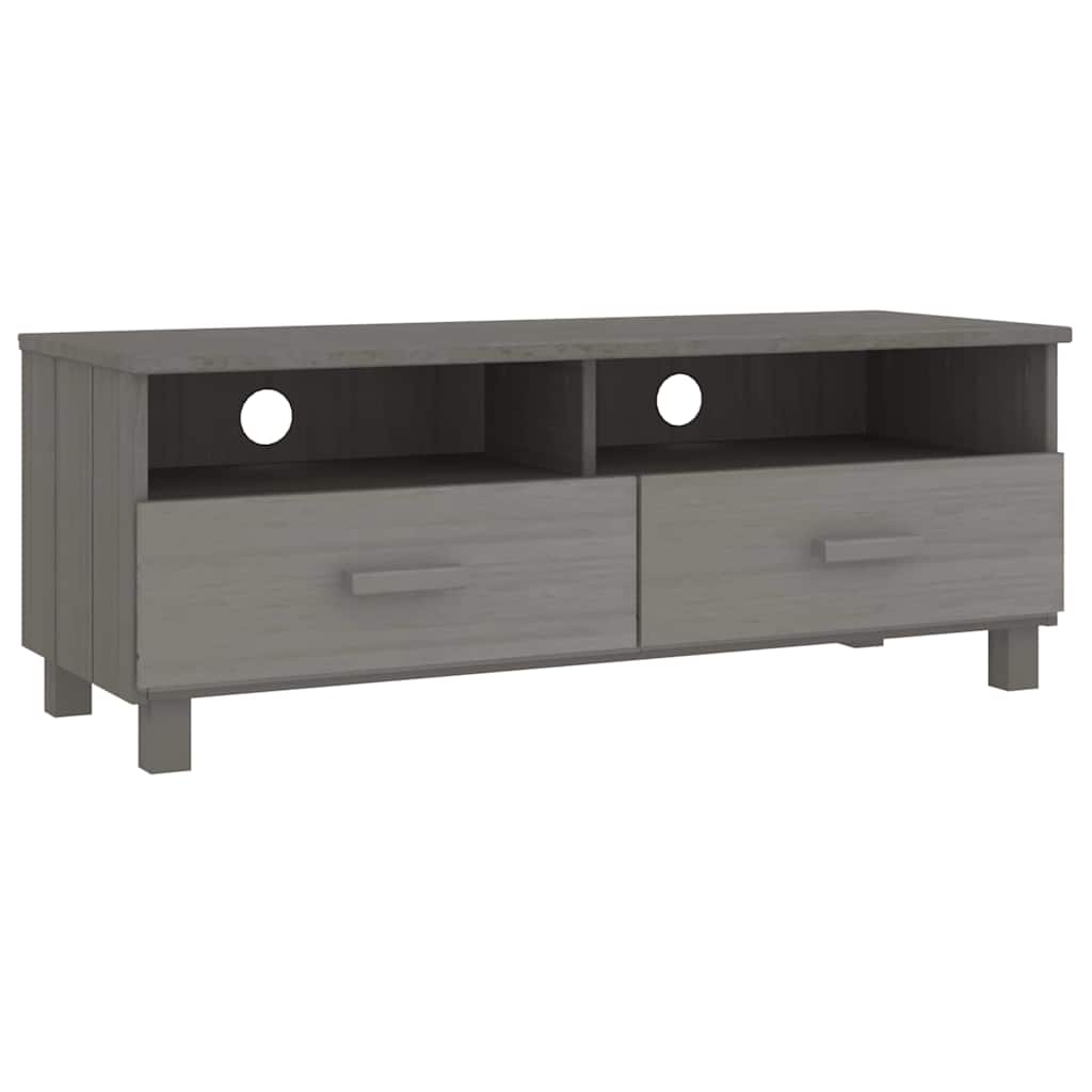 Vidaxl tv-meubel hamar 106x40x40 cm massief grenenhout lichtgrijs