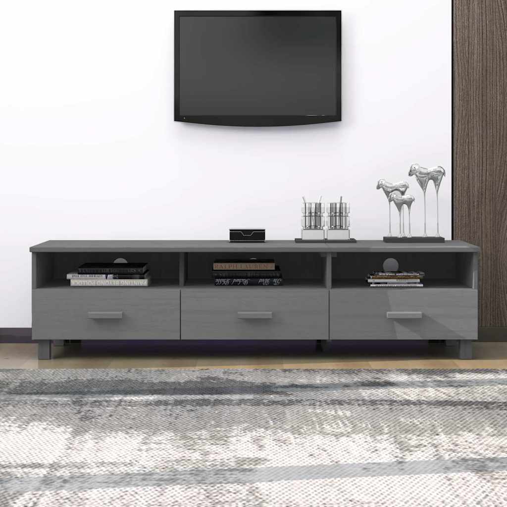 Vidaxl tv-meubel hamar 158x40x40 cm massief grenenhout donkergrijs