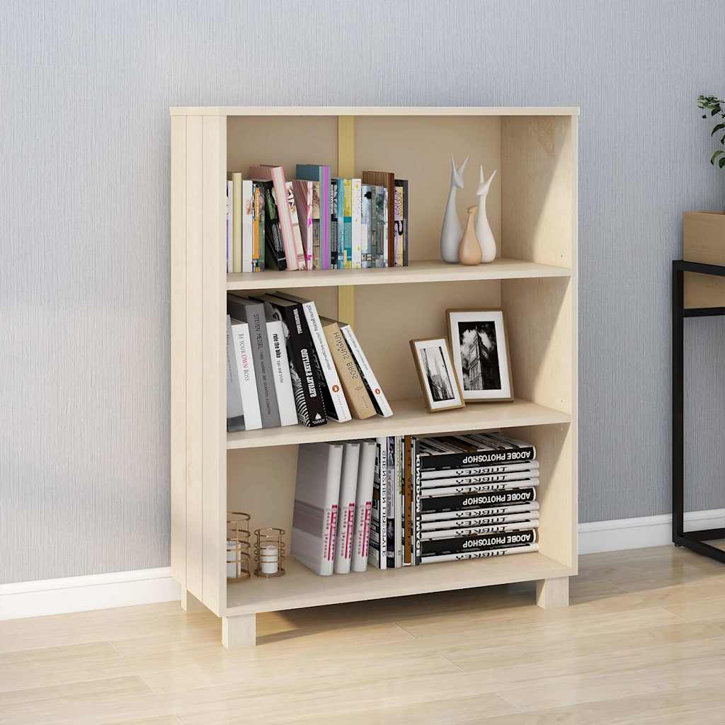 Vidaxl boekenkast hamar 85x35x112 cm massief grenenhout honingbruin
