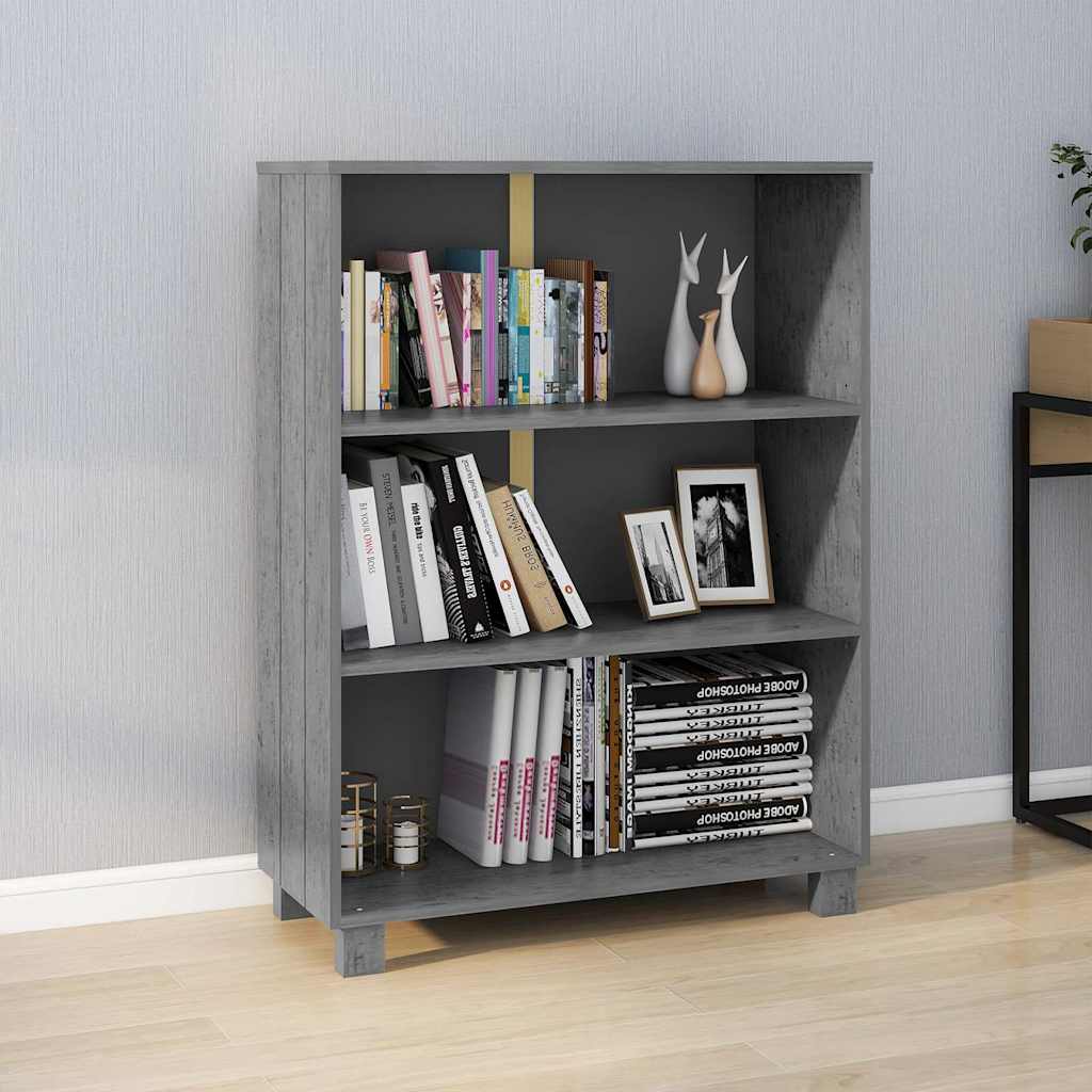Vidaxl boekenkast hamar 85x35x112 cm massief grenenhout donkergrijs