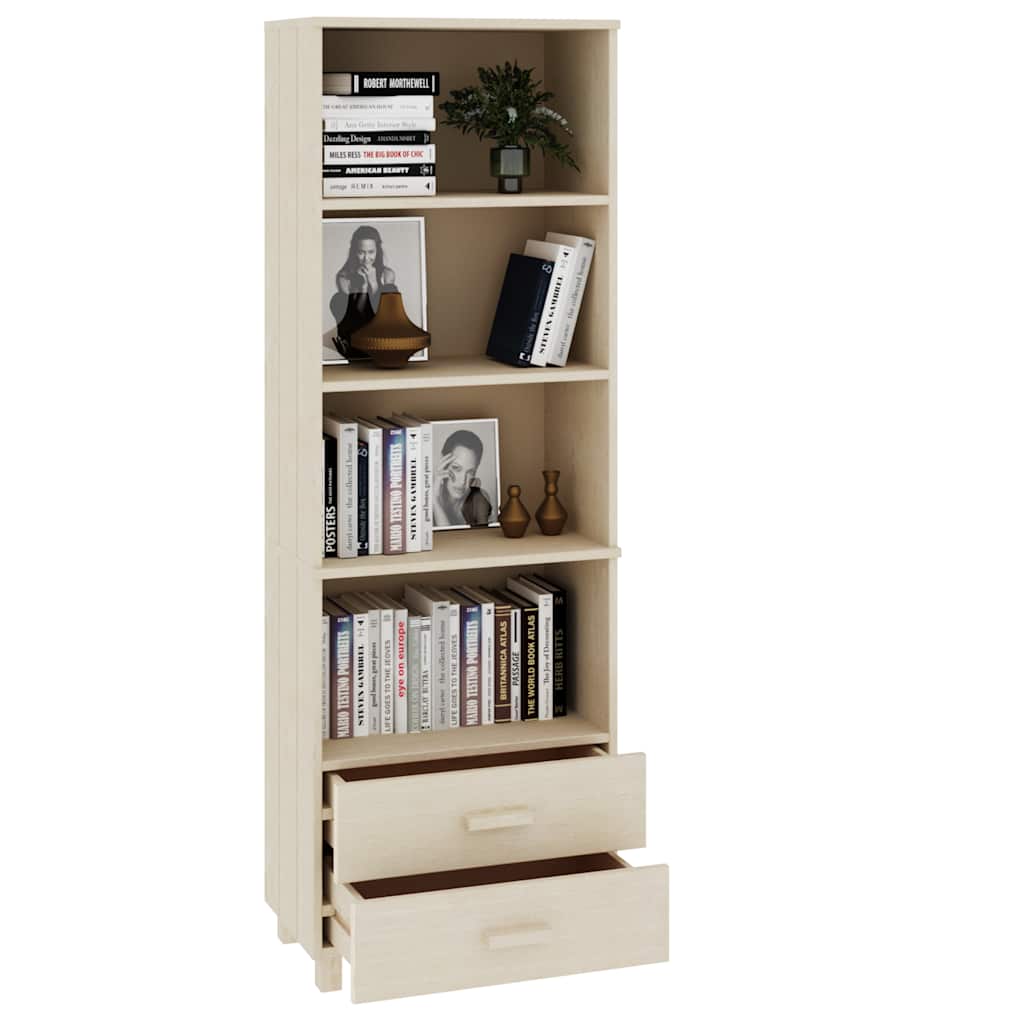 Vidaxl hoge kast hamar 60x35x180 cm massief grenenhout honingbruin