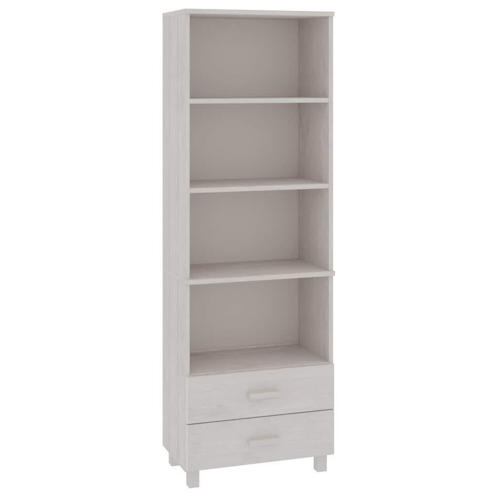 Vidaxl hoge kast hamar 60x35x180 cm massief grenenhout wit