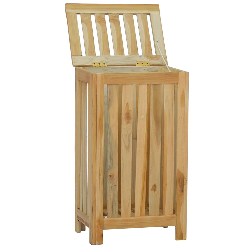 VIDAXL -Waschkorb 35x25x60 cm Solid Teak