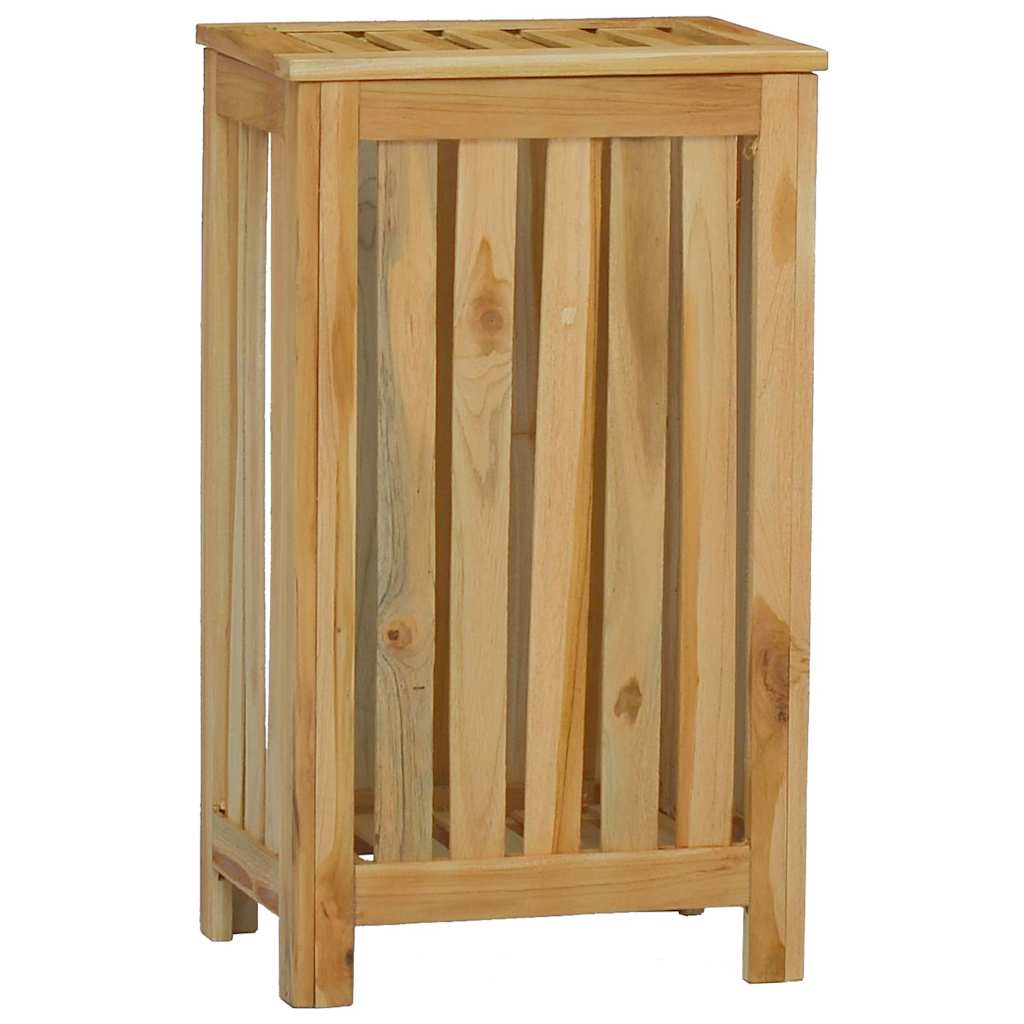 VIDAXL -Waschkorb 35x25x60 cm Solid Teak