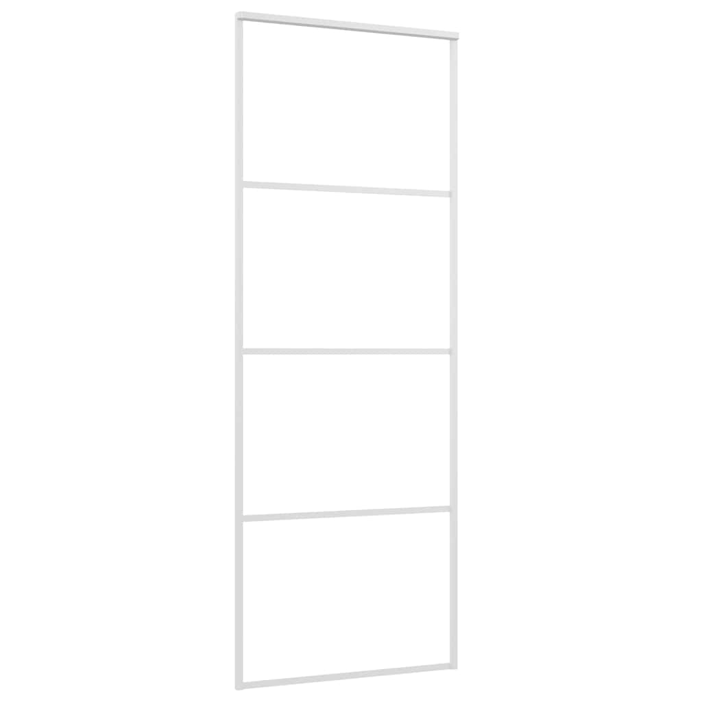 Vidaxx Schiebetür 76x205 cm ESG-Glas und Aluminium weiß