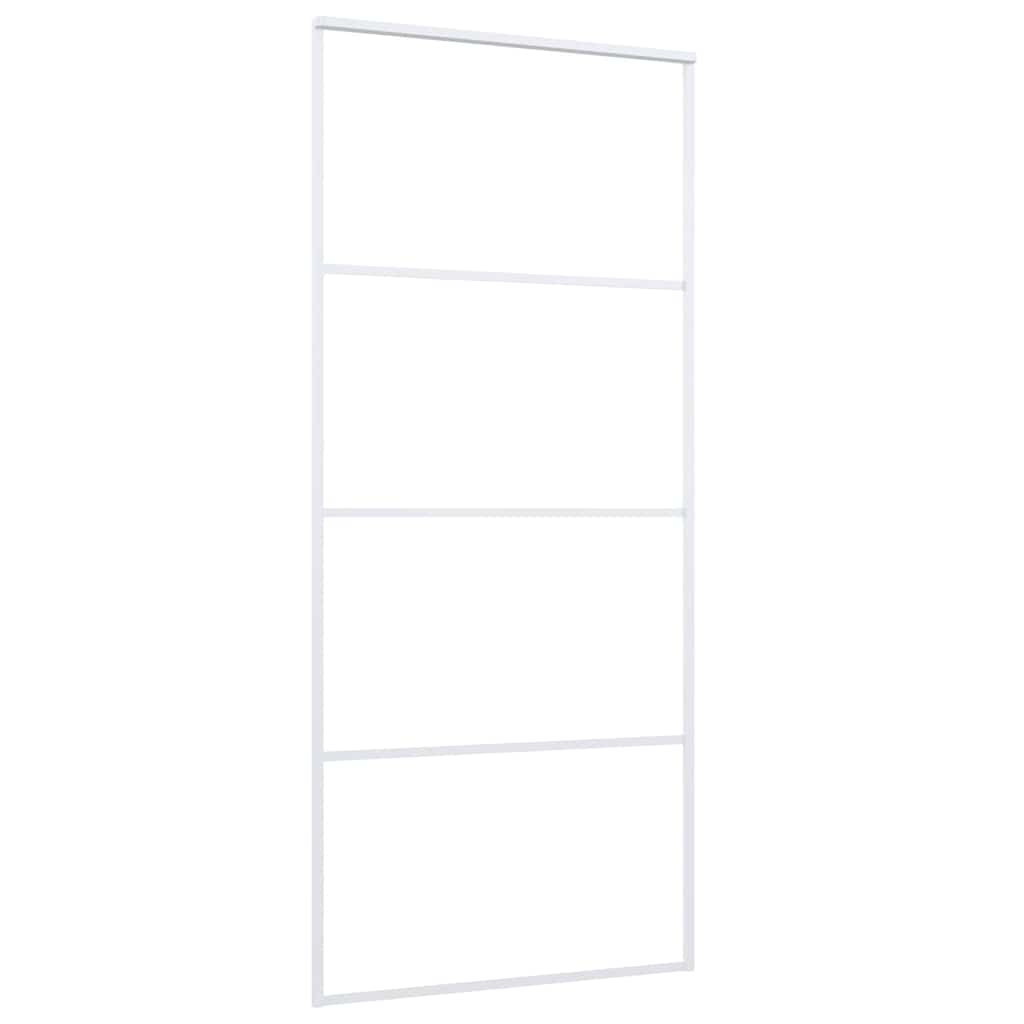 Vidaxx Schiebetür 90x205 cm ESG-Glas matt und Aluminium weiß