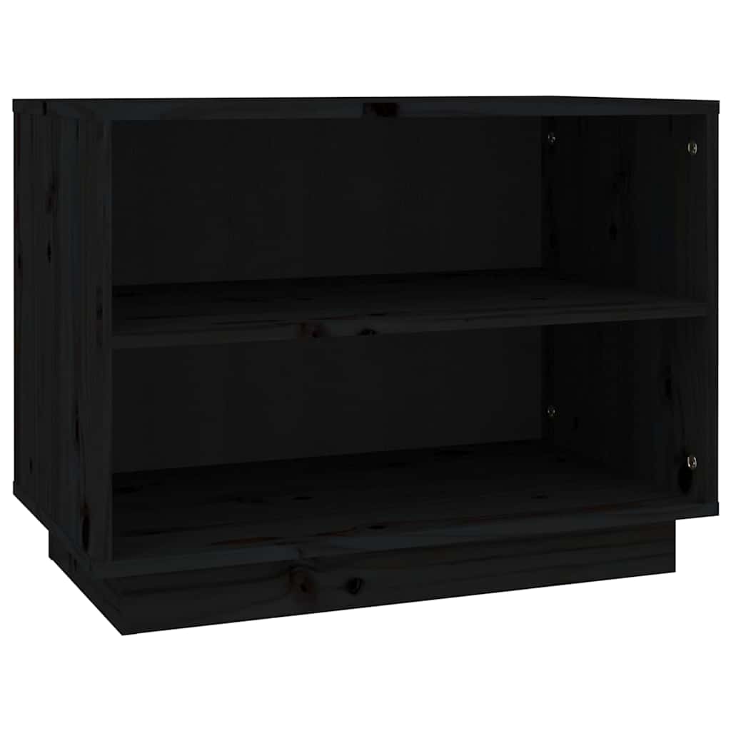 Vidaxl Schuhschrank 60x34x45 cm Festkiefer schwarz
