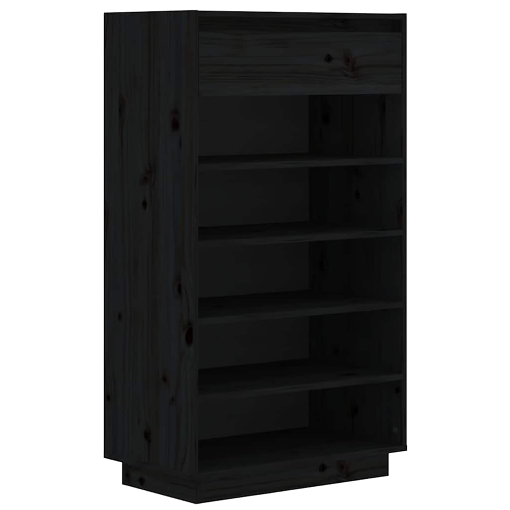Vidaxl Schuhschrank 60x34x105 cm Festkiefer schwarz
