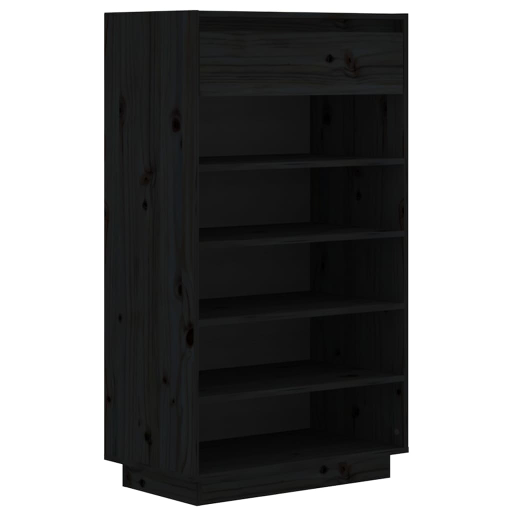 Vidaxl Schuhschrank 60x34x105 cm Festkiefer schwarz
