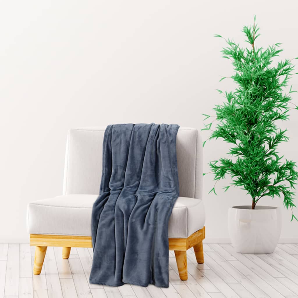 Vidaxl -Decke 130x170 cm Polyester Ultimate Grau