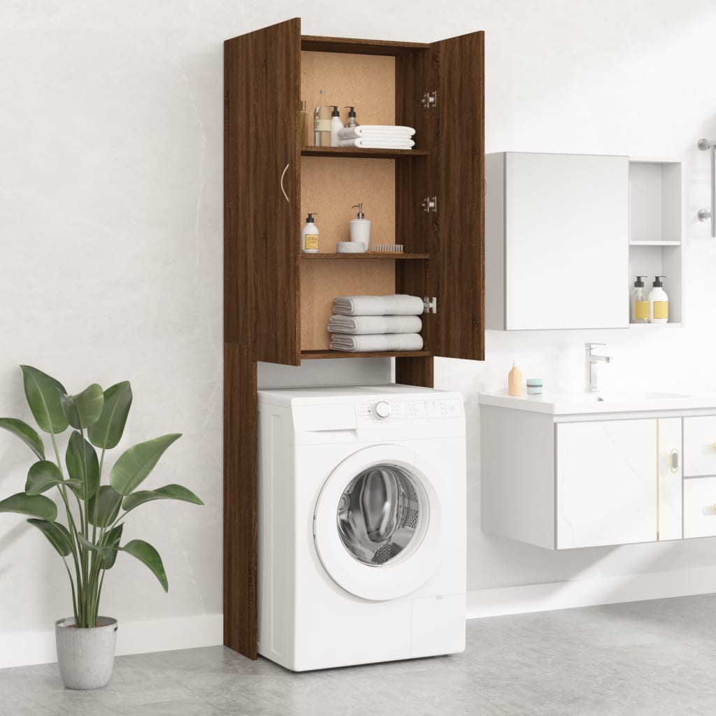 Vidaxl Waschmaschinenschrank 64x25.5x190 cm Braune Eiche Farbe