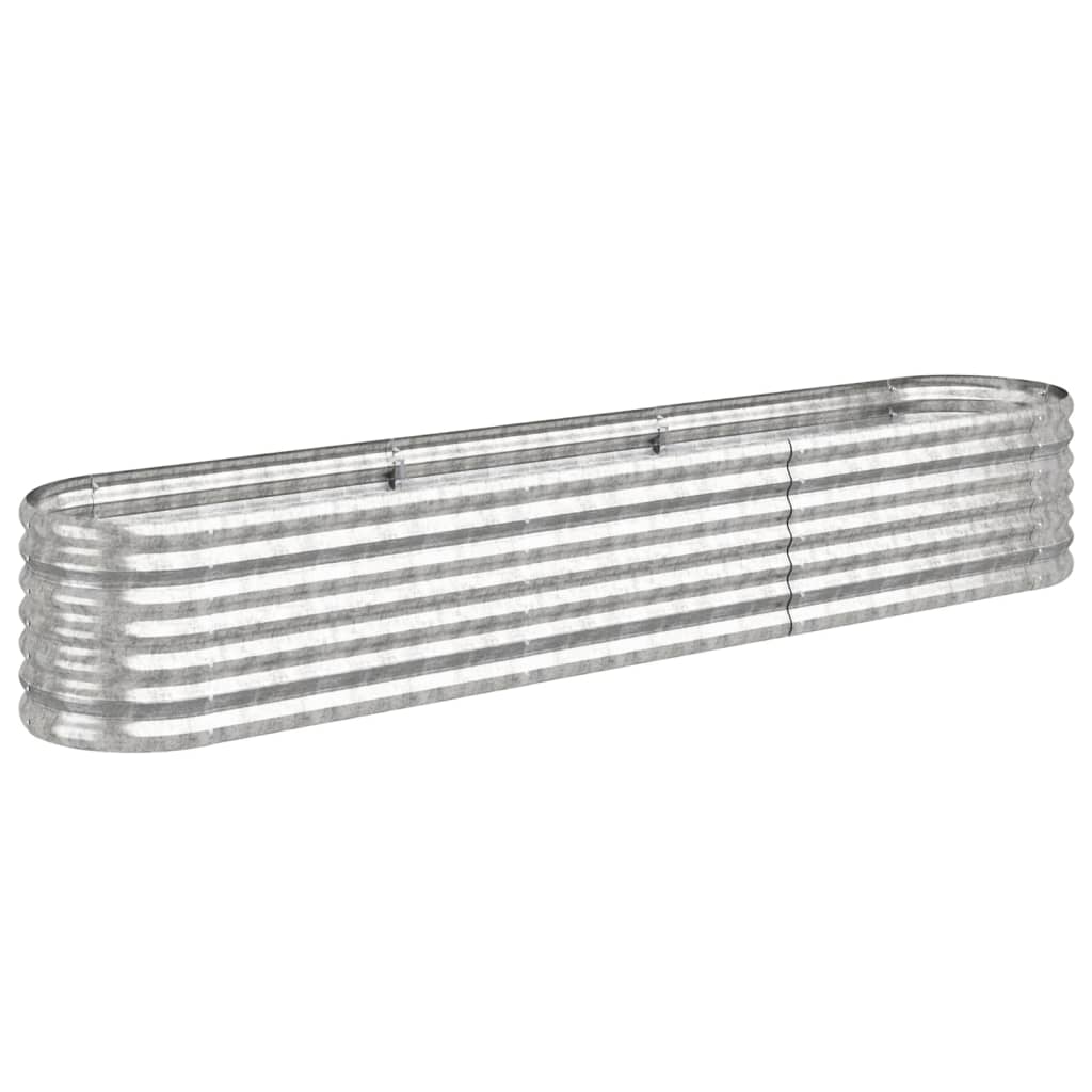 VIDAXL -Planungsbox 224x40x36 cm Pulver -Stahl Silber gefärbt