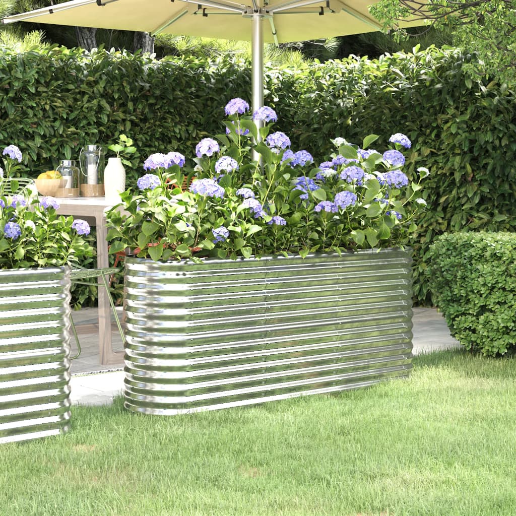 VIDAXL -Planungsbox 152x40x68 cm Pulver -bewegtes Stahl Silber gefärbt