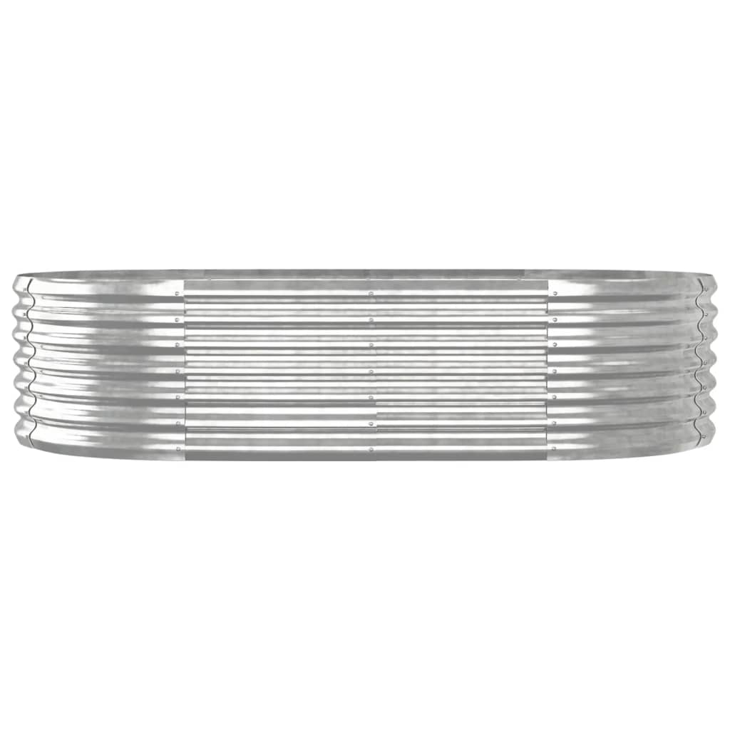 VIDAXL -Pflanzer 152x80x36 cm Pulver -mit Silber gefärbter Stahlbeschichtter