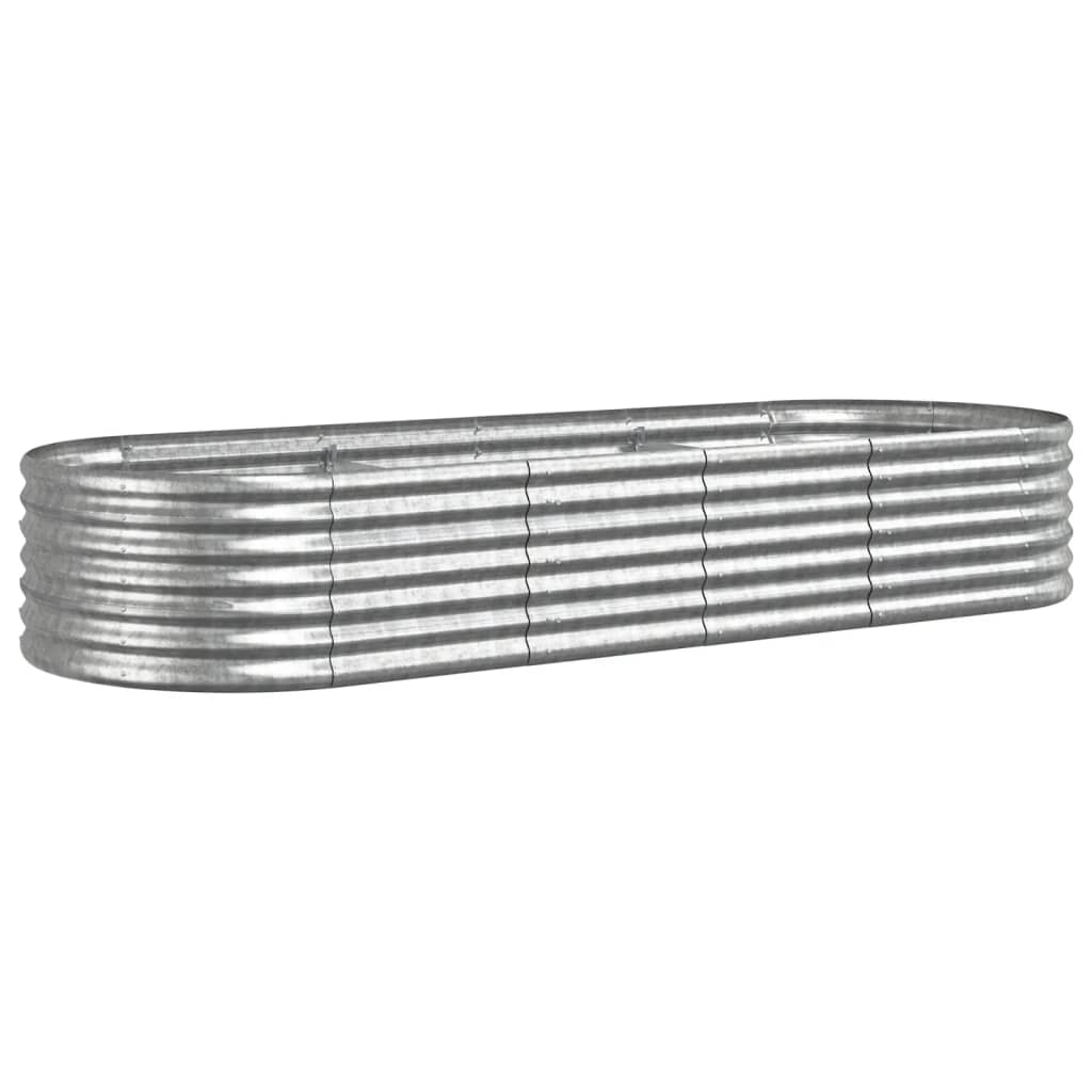 VIDAXL -Planungsbox 224x80x36 cm Pulver -Stahl Silber gefärbt
