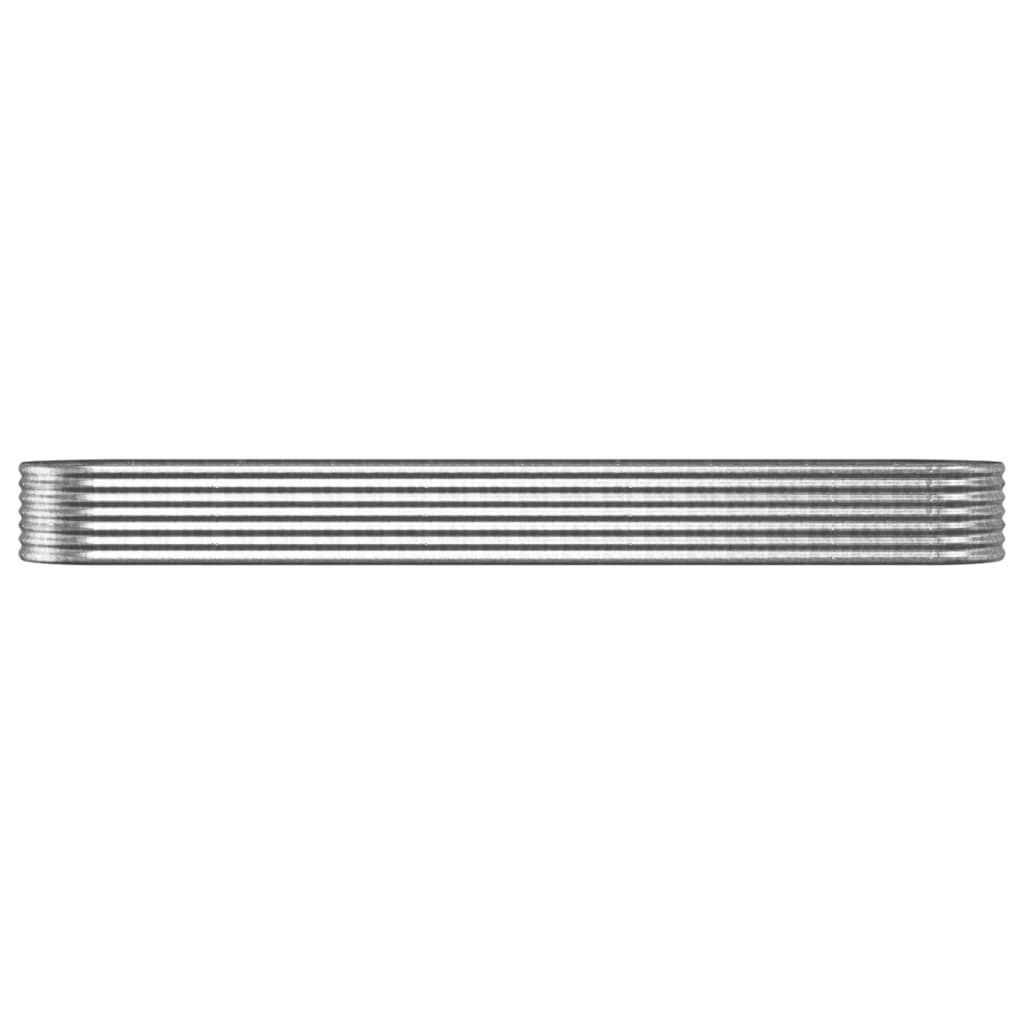 Vidaxx Pflanzgefäß 368x80x36 cm pulverbeschichteter Stahl silberfarben