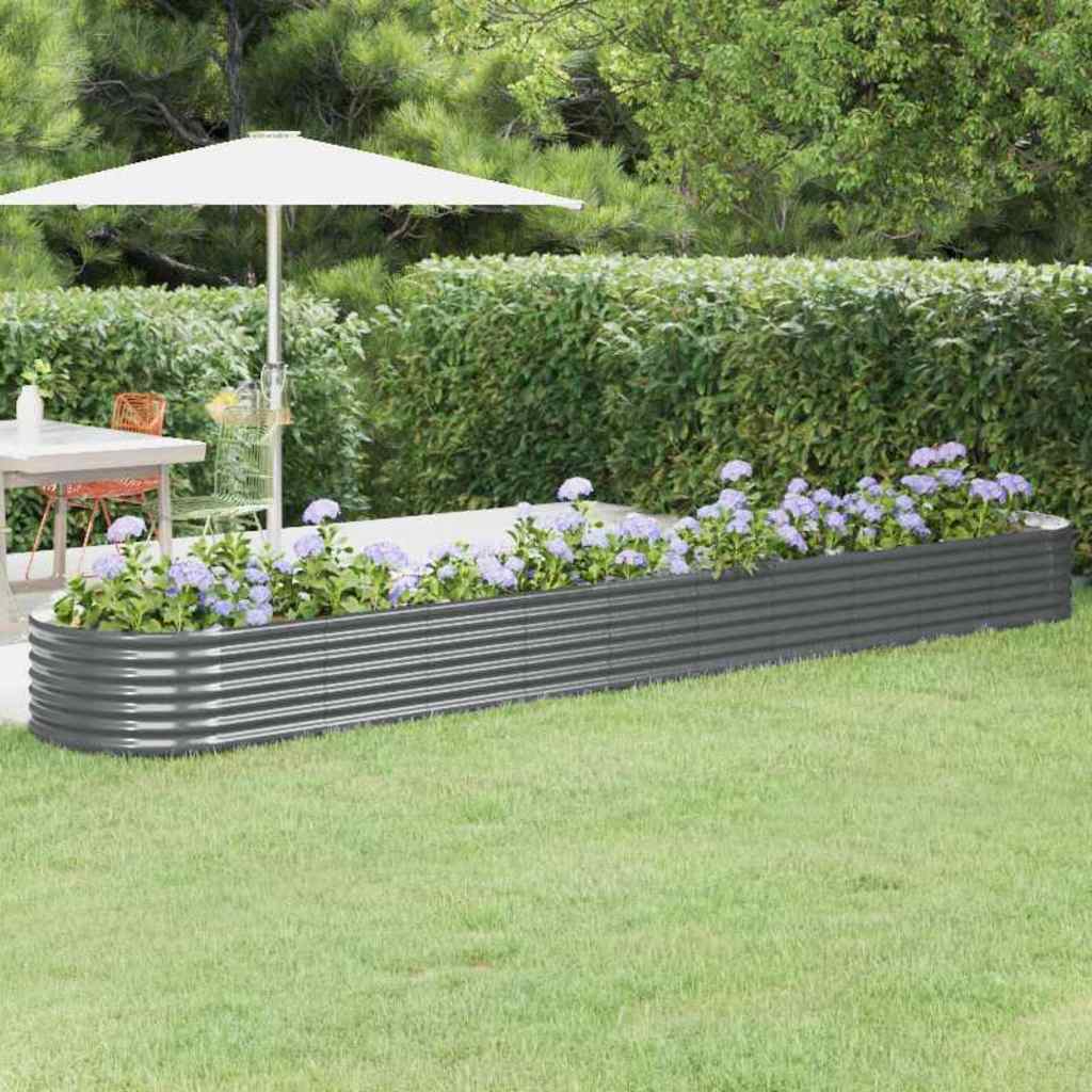 VIDAXL -Planungsbox 440x80x36 cm Pulver -beschichteter Stahl -Anthrazit -Verschärfen