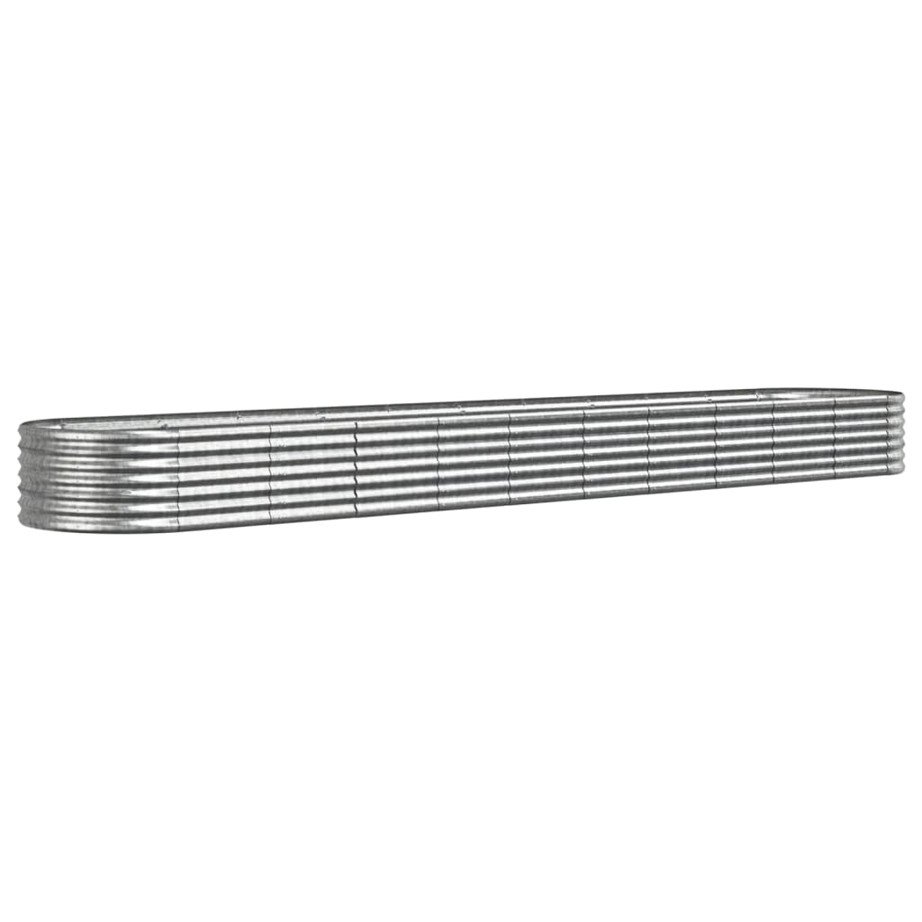 VIDAXL -Planungsbox 440x80x36 cm Pulver -Stahl Silber gefärbt