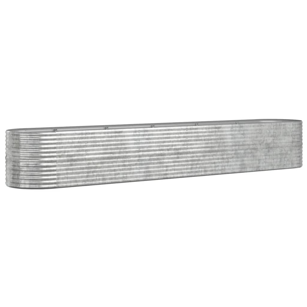 VIDAXL -Planungsbox 440x80x68 cm Pulver -bezogenes Stahl Silber gefärbt