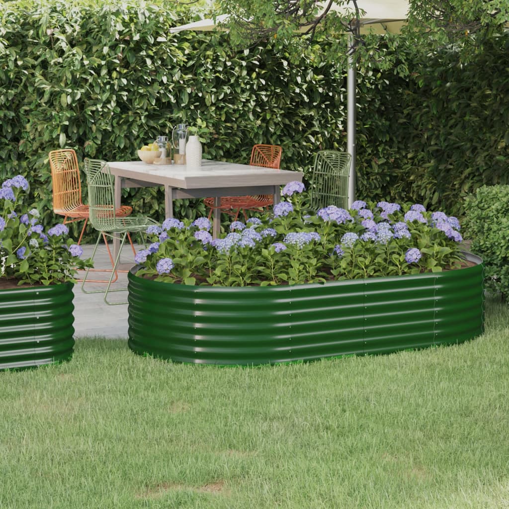 VIDAXL -Planungsbox 175x100x36 cm Pulver -beschichtetes Stahlgrün