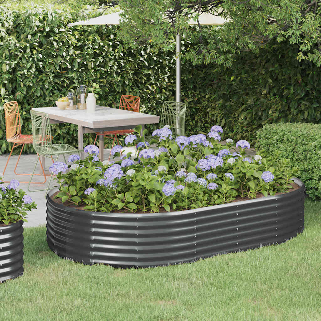 VIDAXL -Planungsbox 214x140x36 cm Pulver -beschichteter Stahl -Anthrazit -Verschärfen