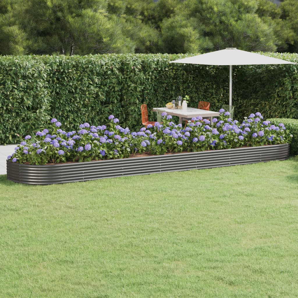 VIDAXL -Planungsbox 600x140x36 cm Pulver -Stahlgrau grau