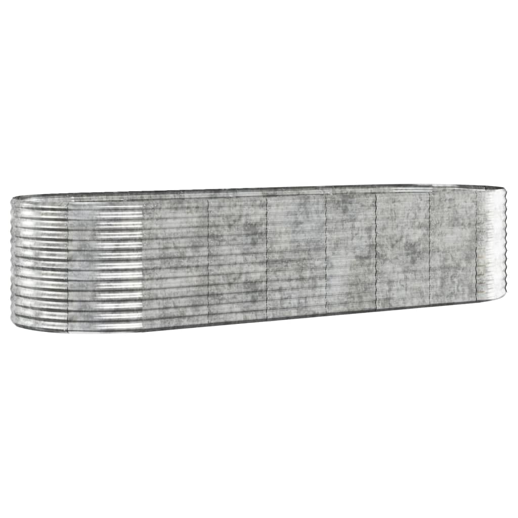 VIDAXL -Planungsbox 322x100x68 cm Pulver -Stahl Silber gefärbt