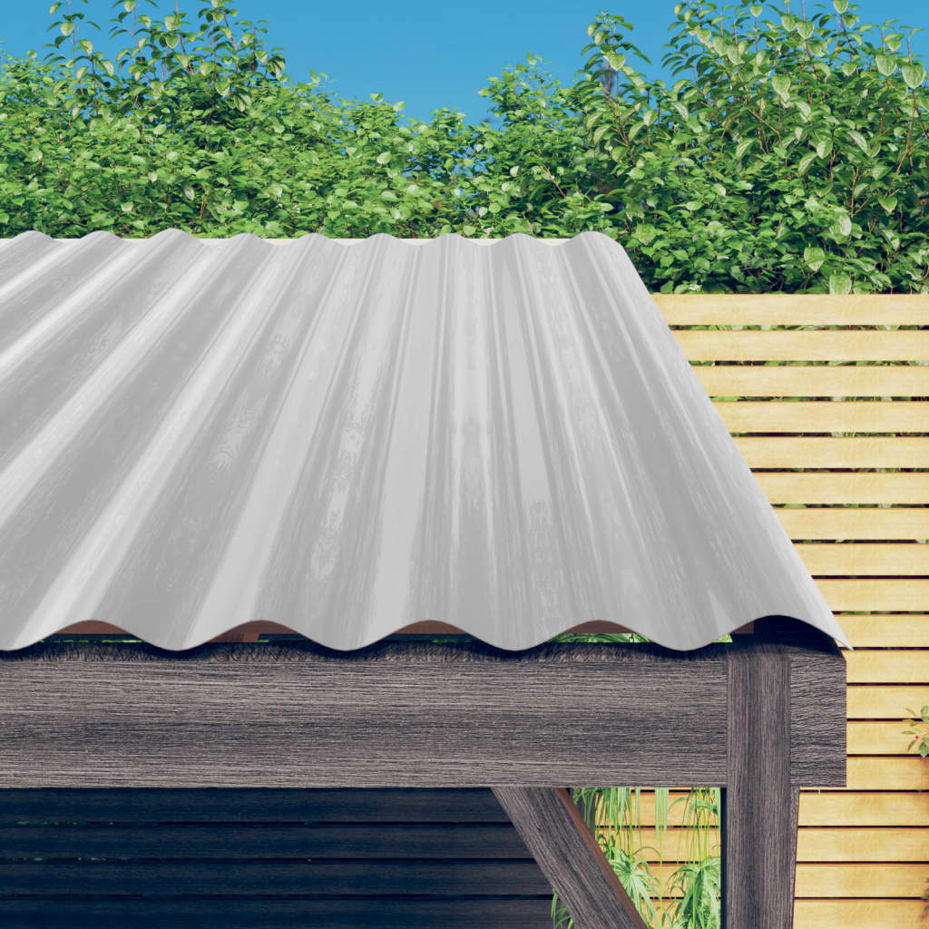 VIDAXL -Dachpaneele 12 ST 100x36 cm Pulver -mit Silber gefärbter Stahl mit Stahlbeschichtung