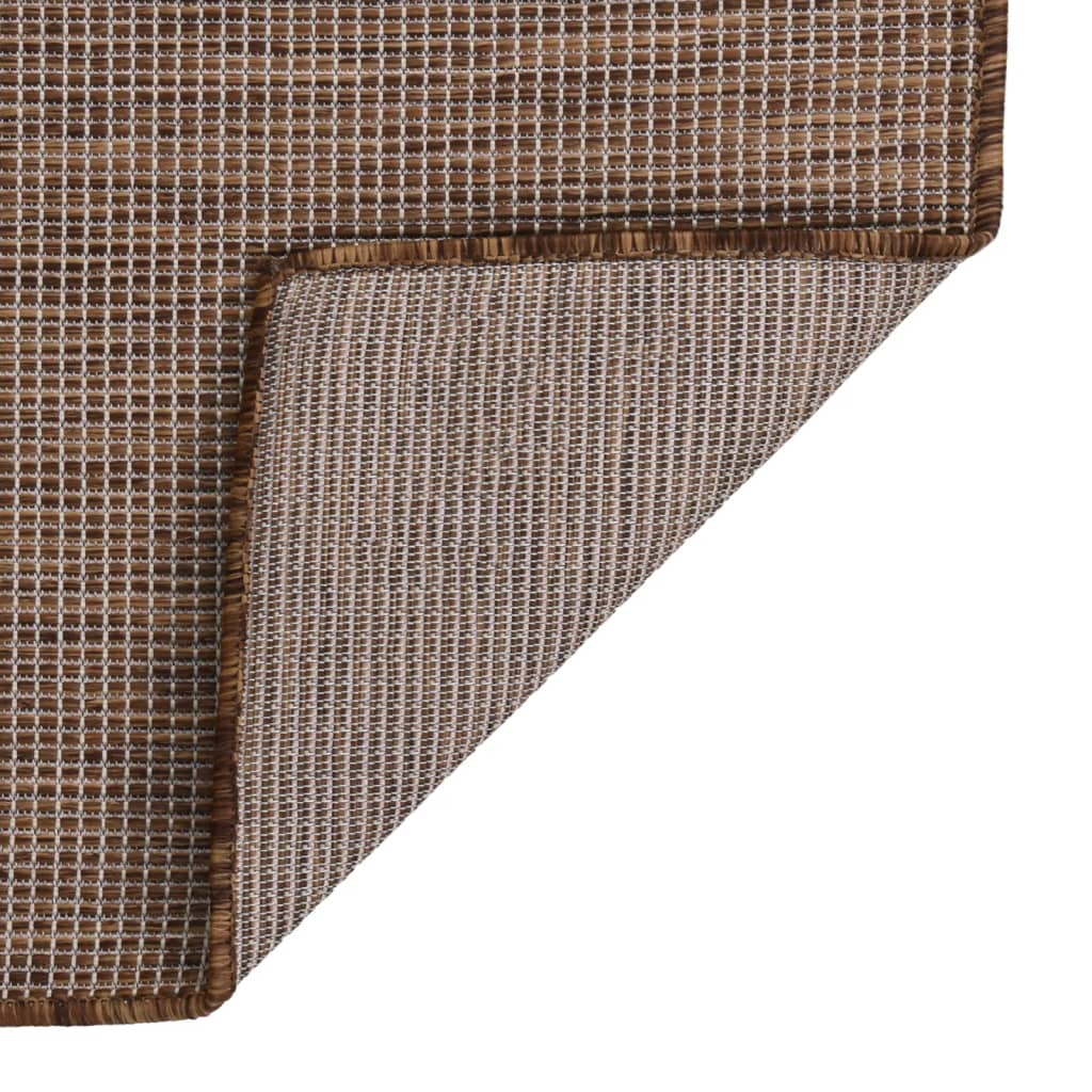 Vidaxl außerhalb des Teppichs flach gewebt 80x250 cm Braun