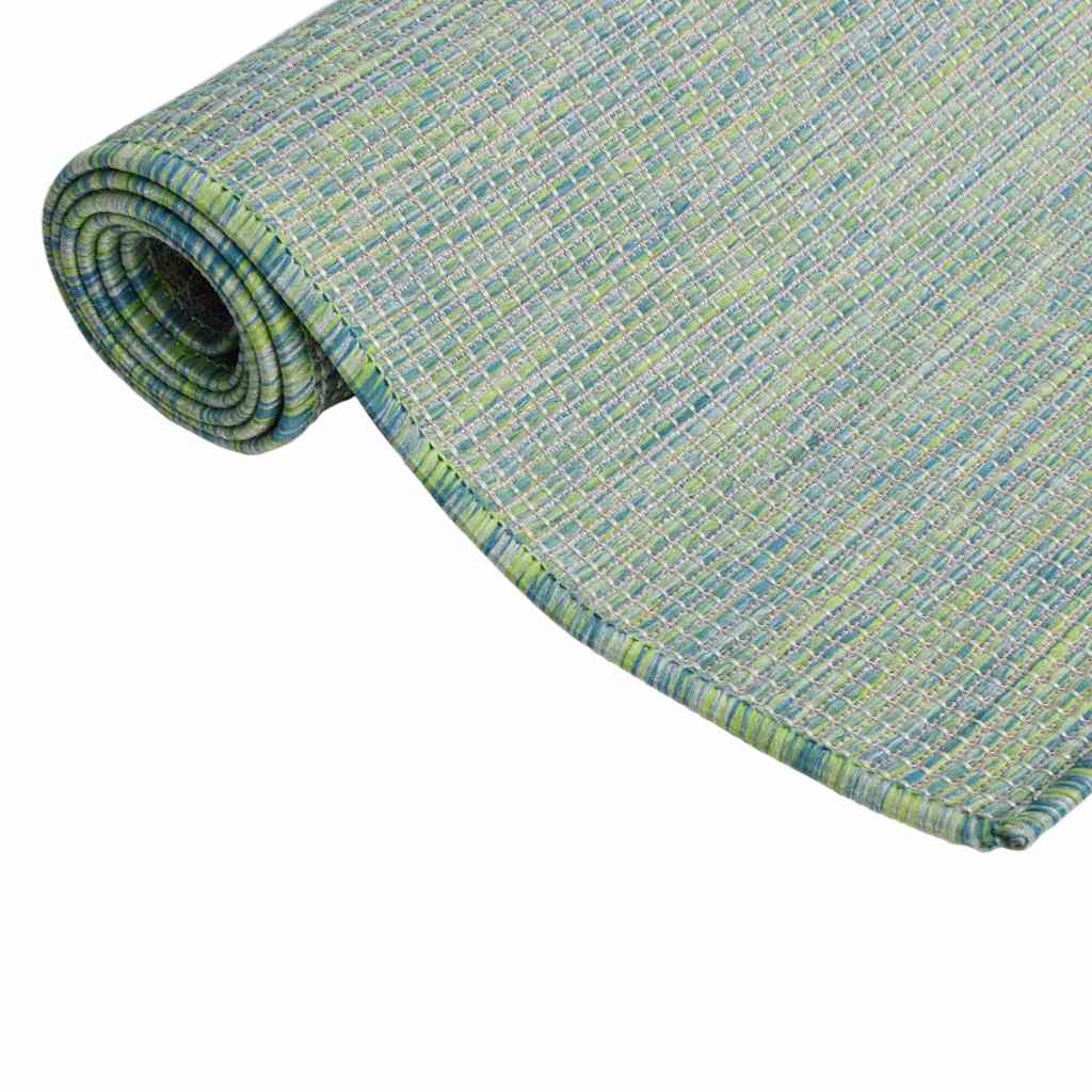 Vidaxl außerhalb des Teppichs flach gewebt 80x250 cm Türkis