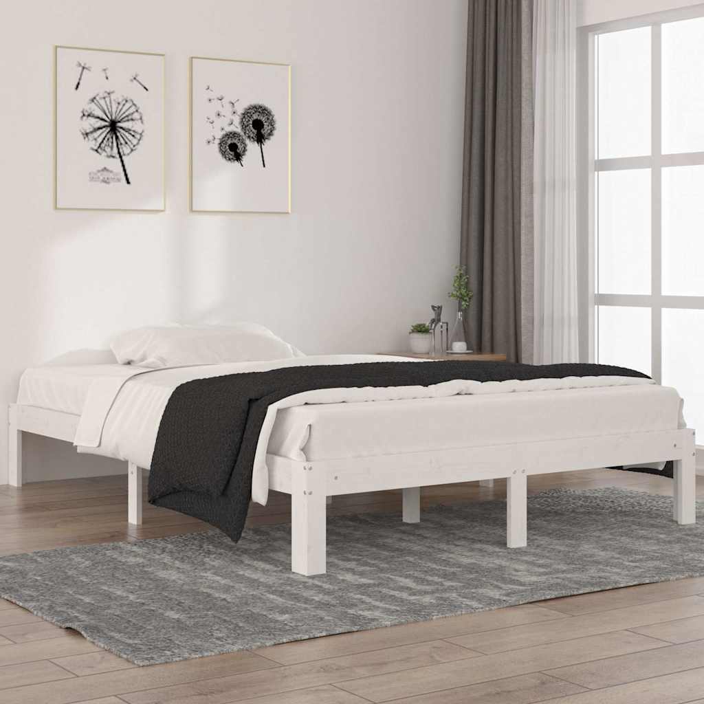 Vidaxl bedframe massief grenenhout wit 140x200 cm