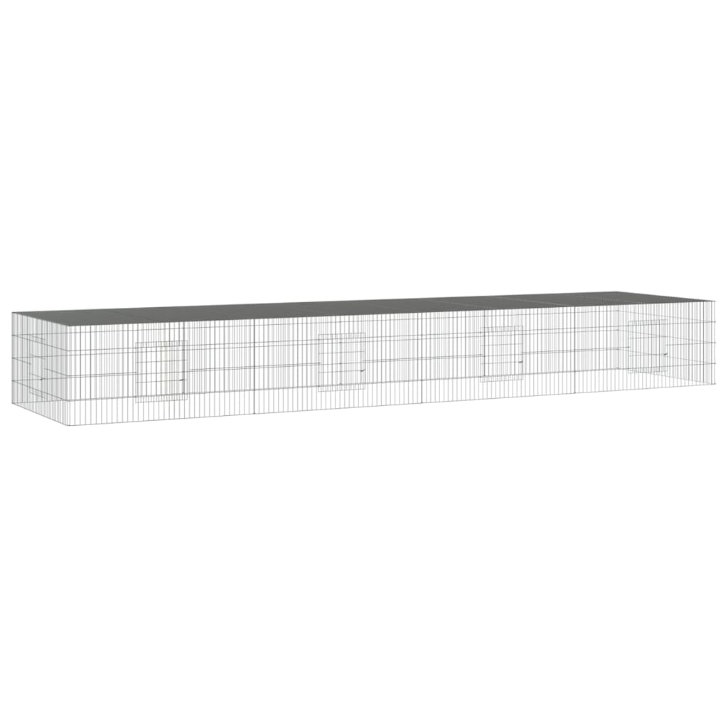 Vidaxxl Kaninchenkäfig mit 4 Paneelen 433 x 109 x 54 cm, verzinktes Eisen