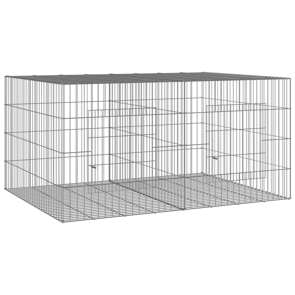 Vidaxl -Kaninchenkäfig mit 2 Panels 110x79x54 cm verzinktes Eisen