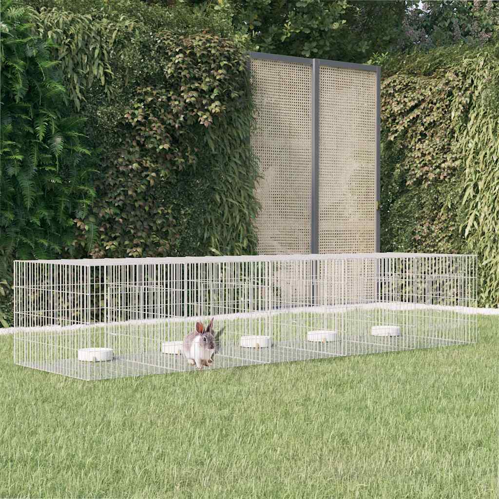Vidaxxl Kaninchenkäfig mit 5 Paneelen 273 x 79 x 54 cm, verzinktes Eisen