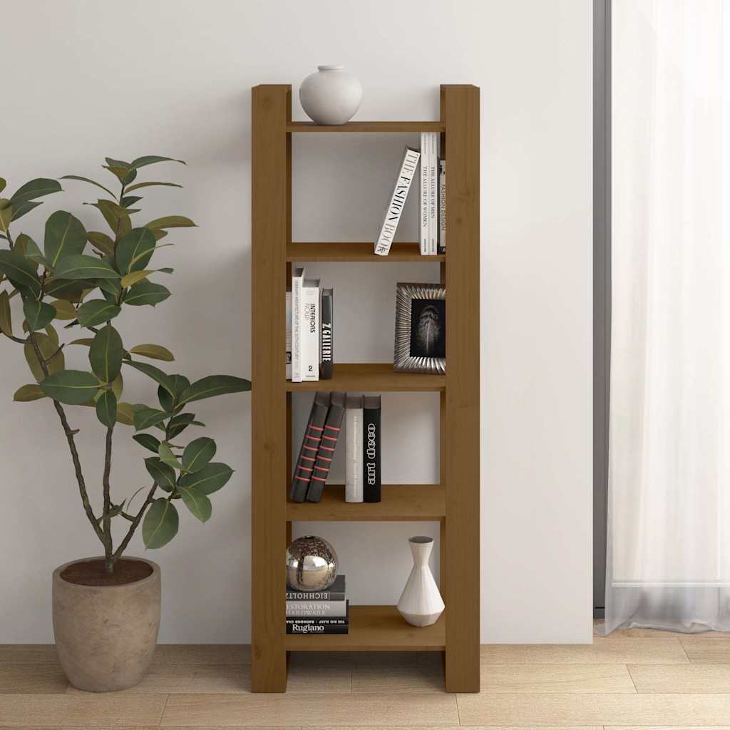 Vidaxl boekenkast kamerscherm 60x35x160 cm massief hout honingbruin