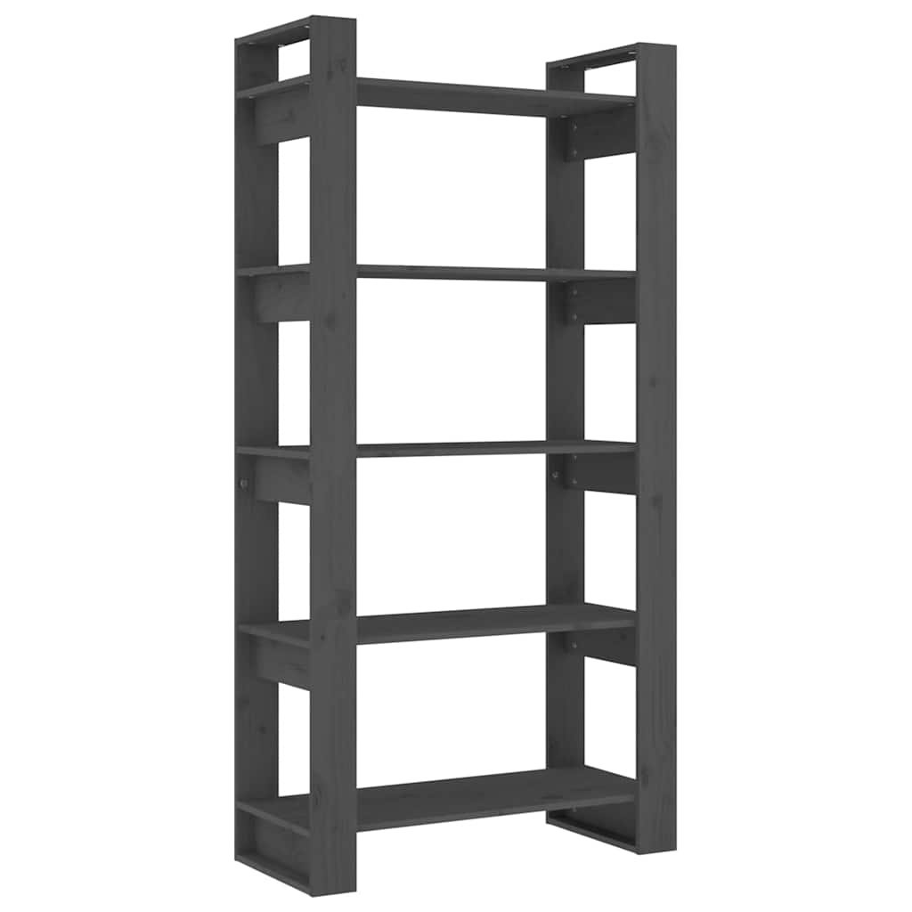 Vidaxl boekenkast kamerscherm 80x35x160 cm massief hout grijs