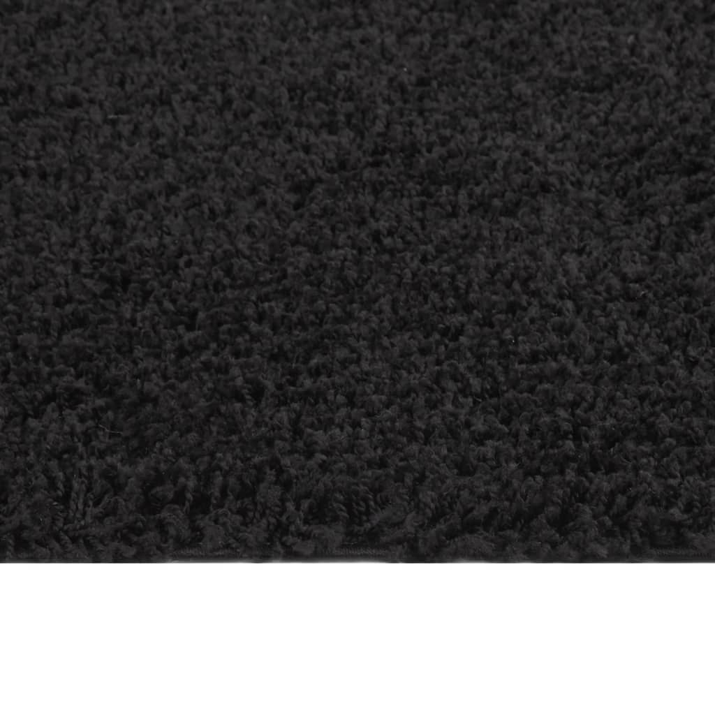 Vidaxl Teppich Shaggy High Stapel 80x150 cm Schwarz