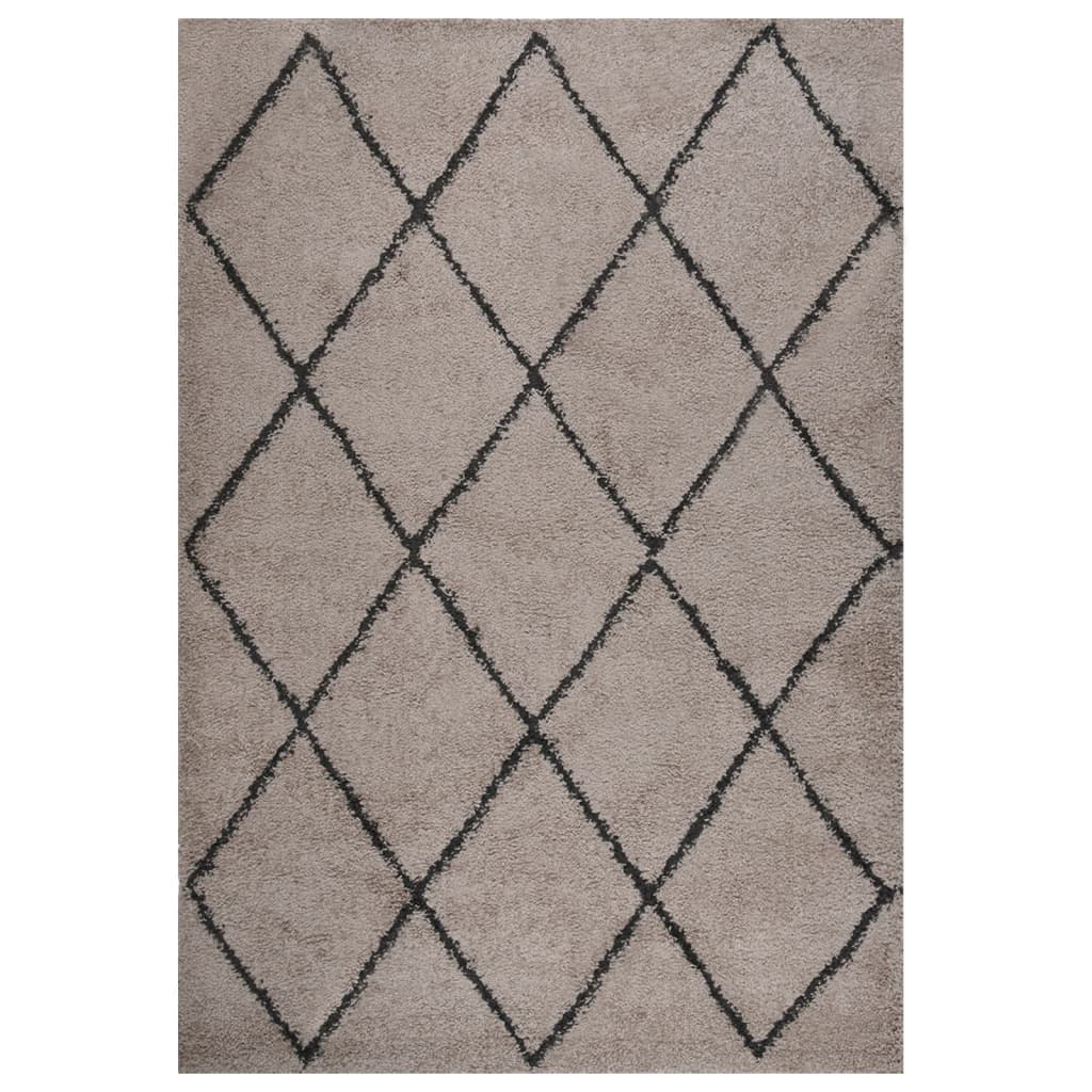 Vidaxl Teppich Shaggy High Stapel 160 x 230 cm Beige und Anthrazitfarbe