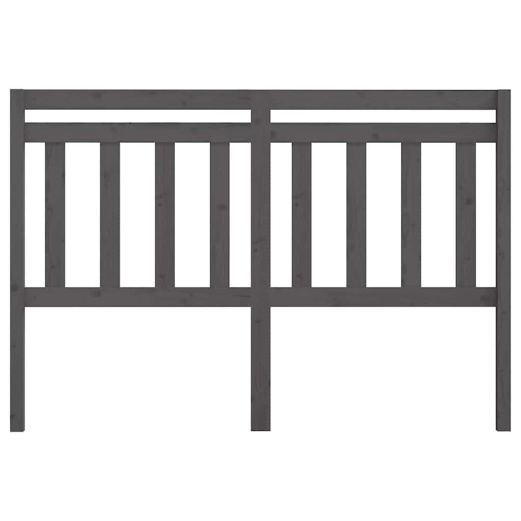 Vidaxl hoofdbord 126x4x100 cm massief grenenhout grijs