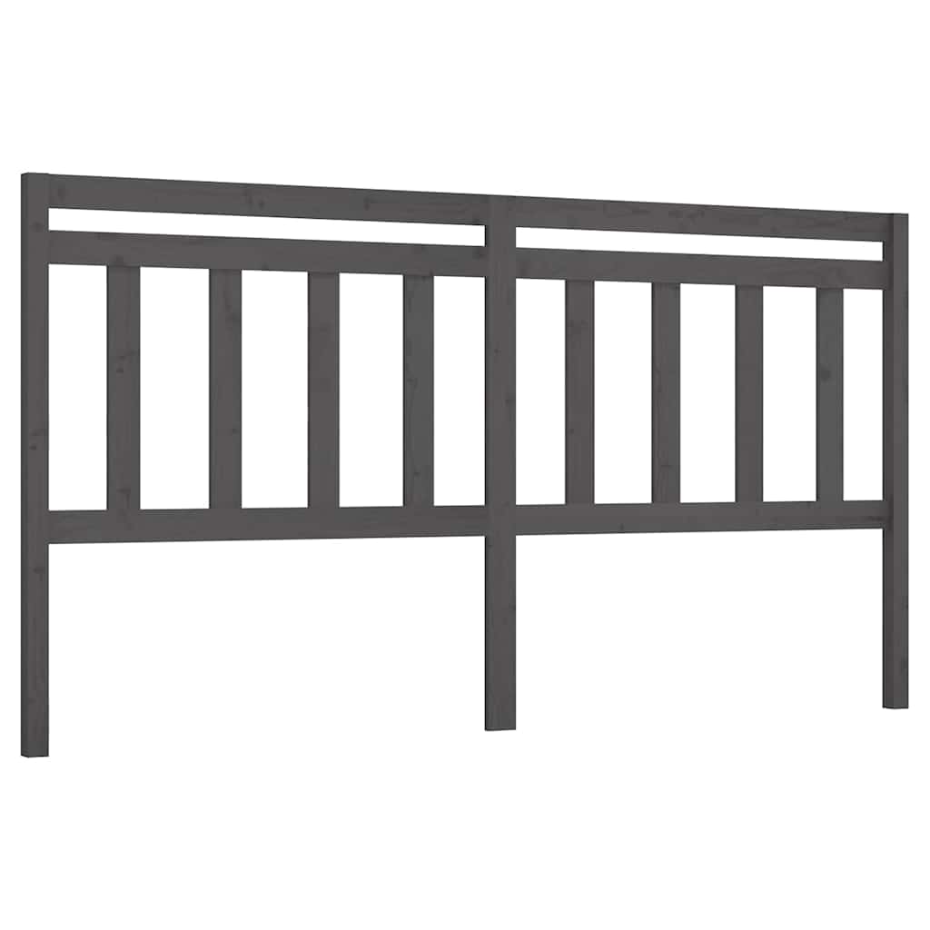 Vidaxl hoofdbord 206x4x100 cm massief grenenhout grijs