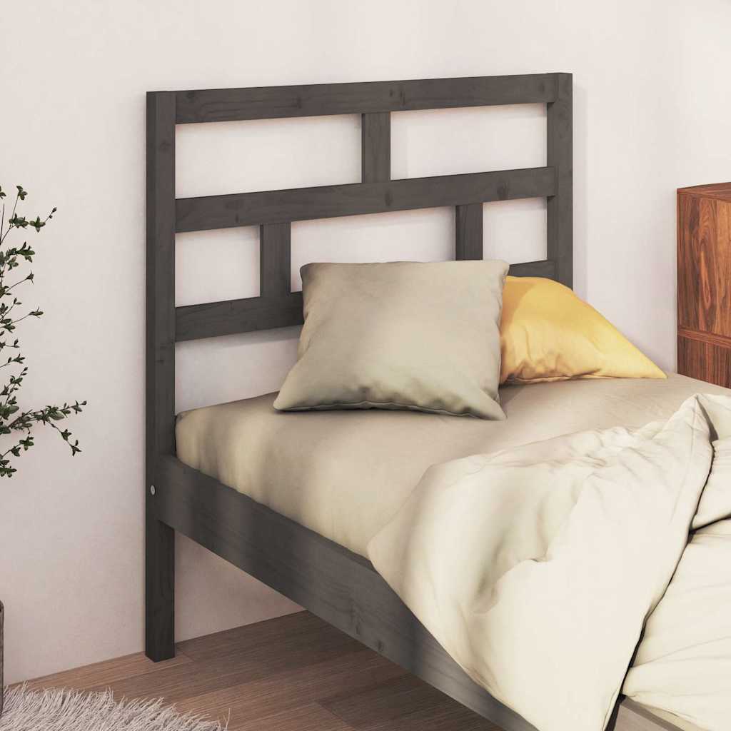 Vidaxl hoofdbord 106x4x100 cm massief grenenhout grijs