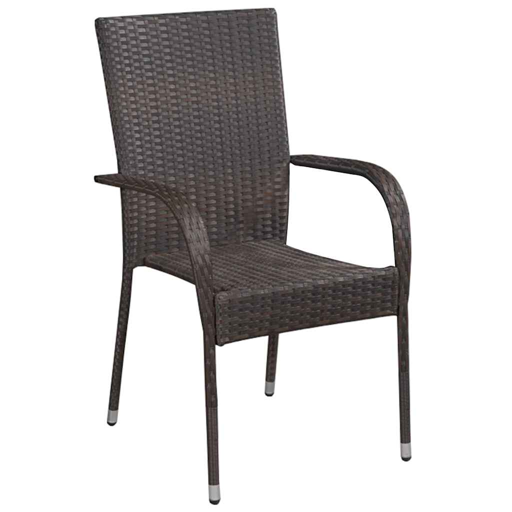 Vidaxl 3-delige tuinset bruin en zwart