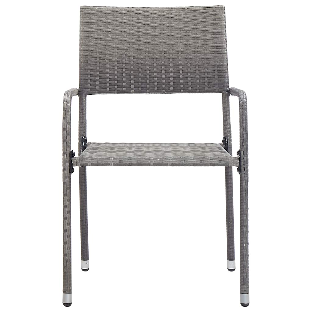 Vidaxl tuinstoelen 2 st stapelbaar poly rattan grijs
