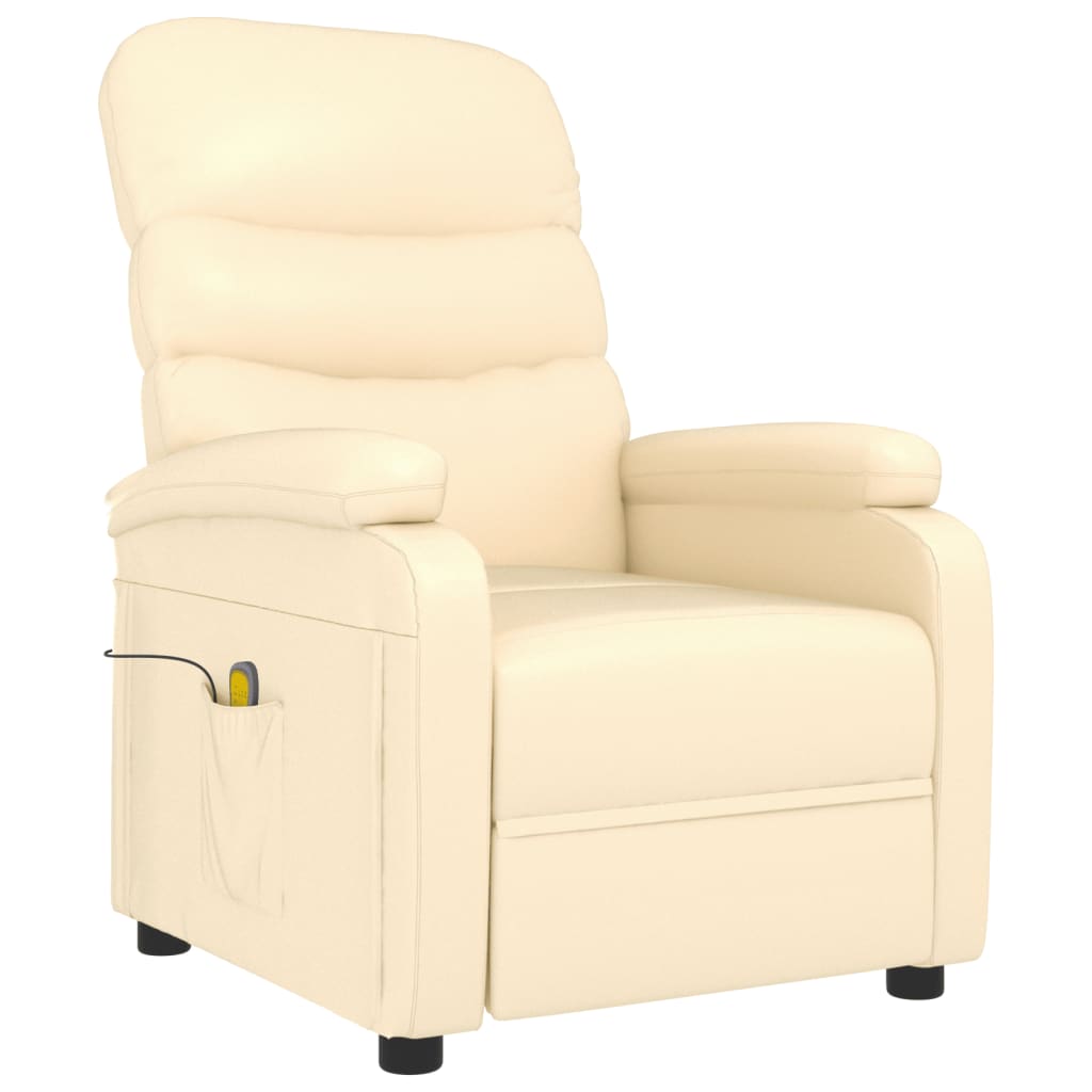 Vidaxl massagestoel kunstleer crèmekleurig